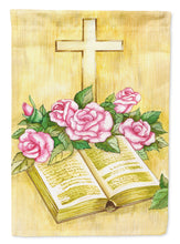 Load image into Gallery viewer, Easter Cross and Bible with Roses Garden Flag - Outdoor Decorative Yard Flag APH4072GF