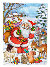 Load image into Gallery viewer, Christmas Santa Forrest Friends Flag Canvas House Size APH4571CHF