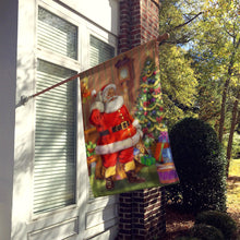 Load image into Gallery viewer, Christmas Santa by the Tree Flag Canvas House Size APH4691CHF