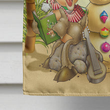 Load image into Gallery viewer, Beach Christmas Santa Claus and Sandman Flag Canvas House Size APH5148CHF