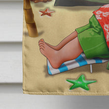 Load image into Gallery viewer, Beach Christmas Santa Claus Napping Flag Canvas House Size APH5149CHF