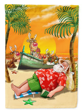 Load image into Gallery viewer, Beach Christmas Santa Claus Napping Flag Canvas House Size APH5149CHF