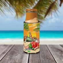Load image into Gallery viewer, Beach Christmas Santa Claus Napping Slim Can Hugger – Fun &amp; Functional Drink Coolers APH5149MUK