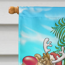 Load image into Gallery viewer, Beach Christmas Santa Claus Island Time Flag Canvas House Size APH5151CHF