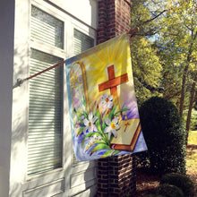Load image into Gallery viewer, Easter Cross and Bible in Stain Glass Window Flag Canvas House Size APH5433CHF