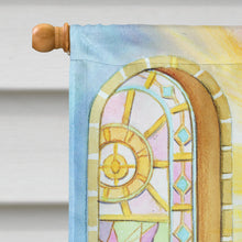 Load image into Gallery viewer, Easter Cross and Bible in Stain Glass Window Flag Canvas House Size APH5433CHF