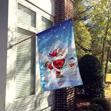 Load image into Gallery viewer, Christmas Santa Claus Ice Skating Flag Canvas House Size APH6386CHF