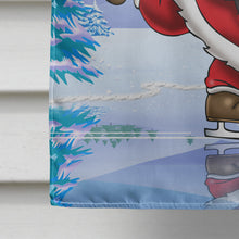 Load image into Gallery viewer, Christmas Santa Claus Ice Skating Flag Canvas House Size APH6386CHF