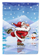 Load image into Gallery viewer, Christmas Santa Claus Ice Skating Garden Flag – Decorative Outdoor Yard Flag APH6386GF