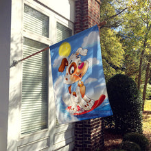Load image into Gallery viewer, Dog Water Skiing Flag Canvas House Size