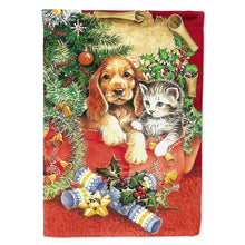 Load image into Gallery viewer, Christmas Puppy and Kitten Flag Canvas House Size APH7551CHF