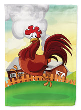Load image into Gallery viewer, Rooster Chicken on the Run Flag Canvas House Size APH7630CHF