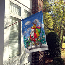 Load image into Gallery viewer, Christmas Santa Claus on a Motorcycle Flag Canvas House Size APH8996CHF