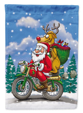 Load image into Gallery viewer, Christmas Santa Claus on a Motorcycle Flag Canvas House Size APH8996CHF