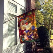 Load image into Gallery viewer, Santa Claus checking his Christmas list Flag Canvas House Size APH9488CHF