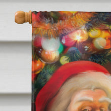 Load image into Gallery viewer, Santa Claus checking his Christmas list Flag Canvas House Size APH9488CHF