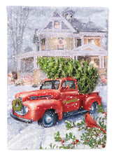 Load image into Gallery viewer, Vintage Farm Truck and Christmas Tree Flag Canvas House Size APH9639CHF