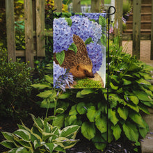 Load image into Gallery viewer, Hedgehog &amp; Hydrangea Garden Flag – Decorative Outdoor Yard Flag ASA2001GF