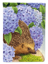 Load image into Gallery viewer, Hedgehog &amp; Hydrangea Garden Flag – Decorative Outdoor Yard Flag ASA2001GF