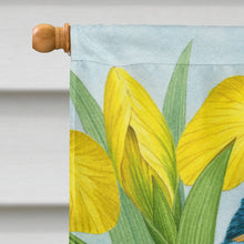 Load image into Gallery viewer, Kingfisher in Yellow Irises Flag Canvas House Size ASA2009CHF