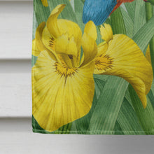 Load image into Gallery viewer, Kingfisher in Yellow Irises Flag Canvas House Size ASA2009CHF