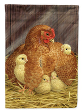 Load image into Gallery viewer, My Little Chickadees with Hen Chicken Flag Canvas House Size ASA2011CHF