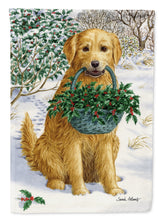 Load image into Gallery viewer, Yellow Labrador &amp; Holly Flag Canvas House Size ASA2013CHF
