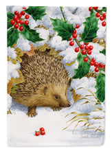 Load image into Gallery viewer, Hedgehog and Holly Garden Flag – Decorative Outdoor Yard Flag ASA2030GF