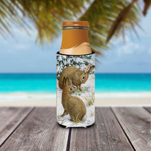 Load image into Gallery viewer, Rabbit searching for Grass in the Snow Slim Can Hugger – Fun &amp; Functional Drink Coolers ASA2036MUK