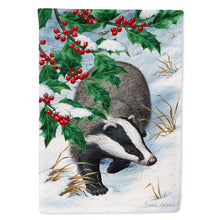 Load image into Gallery viewer, Badgers with Holly Berries Flag Canvas House Size ASA2039CHF