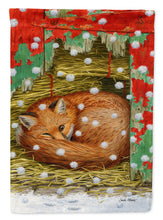 Load image into Gallery viewer, Fox Sleeping in the Snow Garden Flag – Decorative Outdoor Yard Flag ASA2045GF