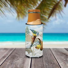 Load image into Gallery viewer, Eurasian Blue Tits Birds in Flower Pot Slim Can Hugger – Fun &amp; Functional Drink Coolers ASA2053MUK