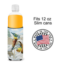 Load image into Gallery viewer, Eurasian Blue Tits Birds in Flower Pot Slim Can Hugger – Fun &amp; Functional Drink Coolers ASA2053MUK