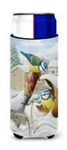 Load image into Gallery viewer, Eurasian Blue Tits Birds in Flower Pot Slim Can Hugger – Fun &amp; Functional Drink Coolers ASA2053MUK