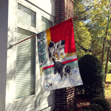 Load image into Gallery viewer, Christmas Border Collie Pups Flag Canvas House Size ASA2078CHF