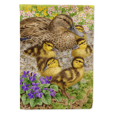 Load image into Gallery viewer, Female Mallard Duck and Ducklings Flag Canvas House Size ASA2084CHF