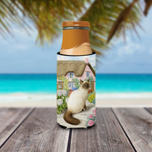 Load image into Gallery viewer, Birman Cat and Cottage Slim Can Hugger – Fun &amp; Functional Drink Coolers ASA2086MUK
