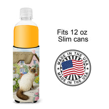 Load image into Gallery viewer, Birman Cat and Cottage Slim Can Hugger – Fun &amp; Functional Drink Coolers ASA2086MUK