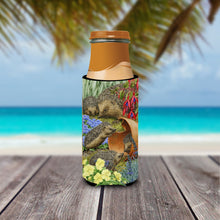 Load image into Gallery viewer, Hedgehogs in the Flower Pot Slim Can Hugger – Fun &amp; Functional Drink Coolers ASA2087MUK