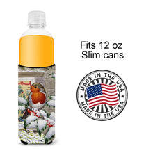 Load image into Gallery viewer, European Robin at the Window Slim Can Hugger – Fun &amp; Functional Drink Coolers ASA2089MUK