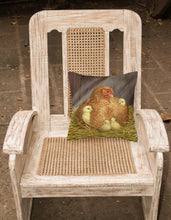 Load image into Gallery viewer, My Little Chickadees Hen with Chicks Canvas Decorative Pillow ASAD0109PW1414