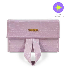 Load image into Gallery viewer, Lilac Faux Croco Travel Case