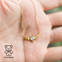 Load image into Gallery viewer, Bat Design Australian Solid Opal &amp; Diamond Necklace 18K Yellow Gold