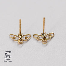 Load image into Gallery viewer, Adorable Bee Diamond Stud Earrings 18K Yellow Gold Stylish Earrings