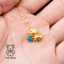 Load image into Gallery viewer, Adorable Dog Australian Doublet Opal, Diamond, Sapphire Pendant Necklace 18K Yellow Gold