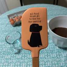 Load image into Gallery viewer, All Food to the Lab For Testing Dog Lover Spatula | Wooden Handle Double-Sided Silicone Spatula