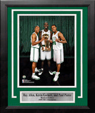Load image into Gallery viewer, Ray Allen, Kevin Garnett, &amp; Paul Pierce NBA Champions Boston Celtics 8x10 Framed Basketball Photo
