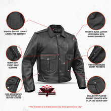 Load image into Gallery viewer, Blackhawk Men’s Leather Motorcycle Jacket