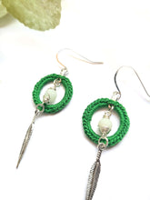 Load image into Gallery viewer, Amazonite Calm Earrings with feather