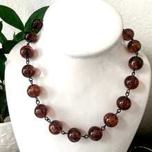 Load image into Gallery viewer, Tortoise Brown Beaded Amelia Necklace
